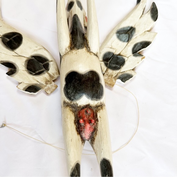 Balinese Carved Flying Cow Wood Spirit Guardian - Picture 7 of 16